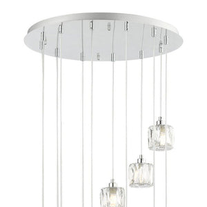 12-Light Extra Small Spiral Crystal Pendant