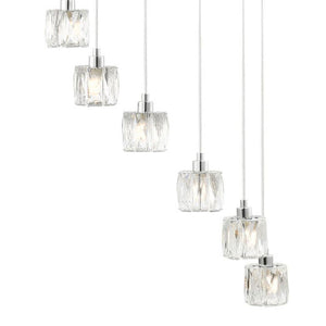 12-Light Extra Small Spiral Crystal Pendant