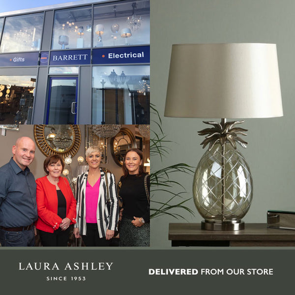 LARGE Laura Ashley Pineapple Table Lamp with Champagne Cut Glass and Shade LA3702785-Q