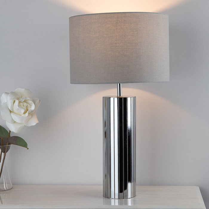 Polished Chrome-Plated Strip Table Lamp
