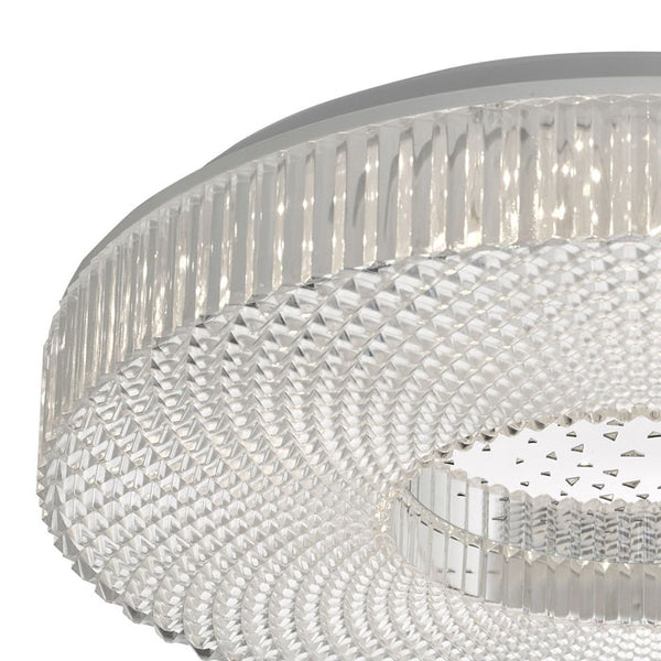 Crystal Effect Flush Acrylic Medium LED Ceiling Light