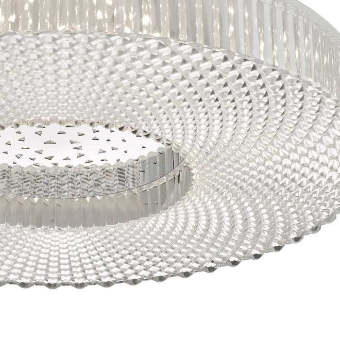 Crystal Effect Flush Acrylic Medium LED Ceiling Light