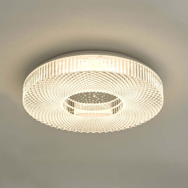 Crystal Effect Flush Acrylic Medium LED Ceiling Light