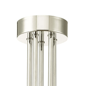 5-Light Polished Chrome Pendant with Smoked Glass