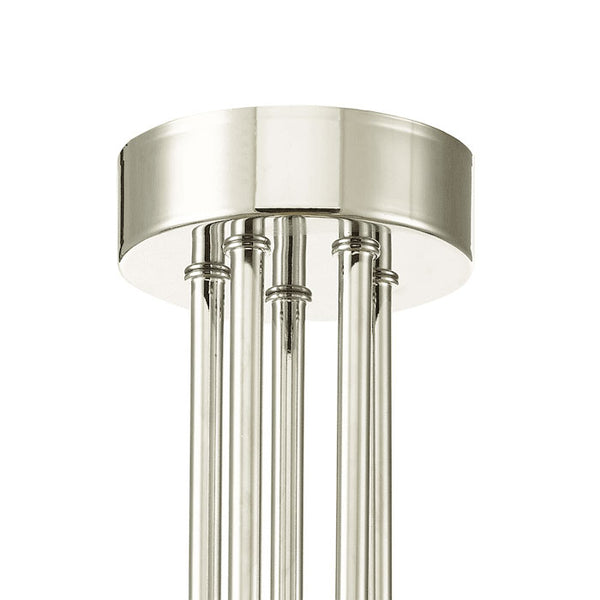 5-Light Polished Chrome Pendant with Smoked Glass