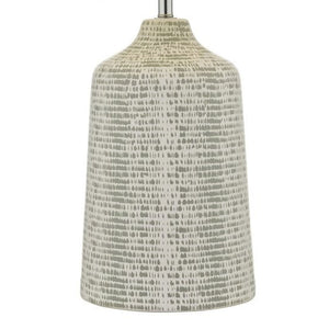 Grey and White Ceramic Table Lamp with Ivory Linen Shade