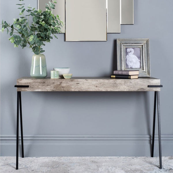 Dar 001ROY001 Royan Console Table with Concrete Effect