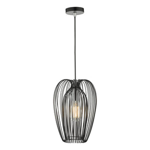 Single Scandinavian Style Black And Chrome Pendant