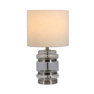 Hartley Satin Chrome Table Lamp with Shade