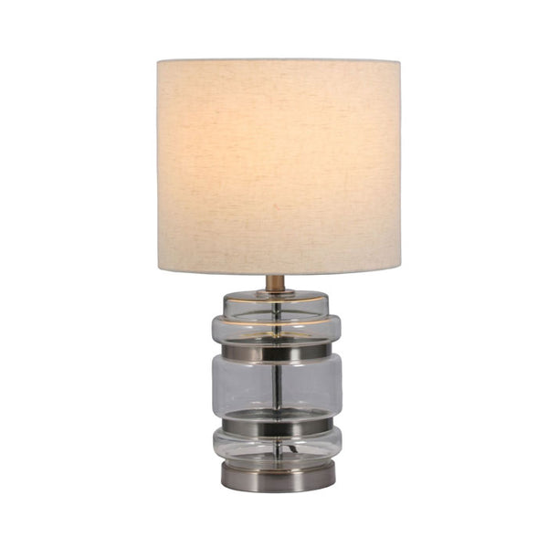 Hartley Satin Chrome Table Lamp with Shade