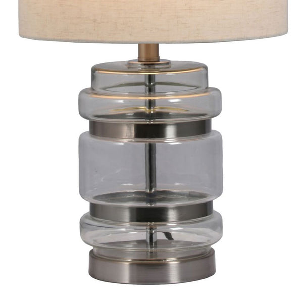 Hartley Satin Chrome Table Lamp with Shade