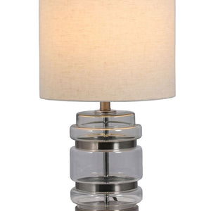 Hartley Satin Chrome Table Lamp with Shade
