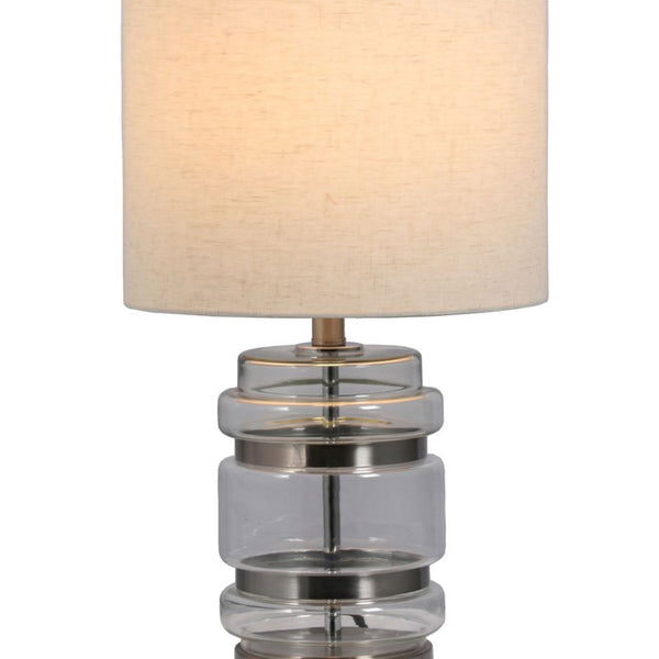 Hartley Satin Chrome Table Lamp with Shade