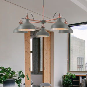 Apollo Telescopic 5-Light in Matt Grey with Copper Finish