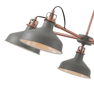 Apollo Telescopic 5-Light in Matt Grey with Copper Finish