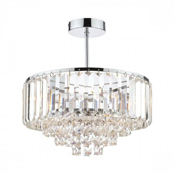 Laura Ashley Vienna 3-Light Semi Flush Crystal & Polished Chrome Ceiling Light LA3437217-Q