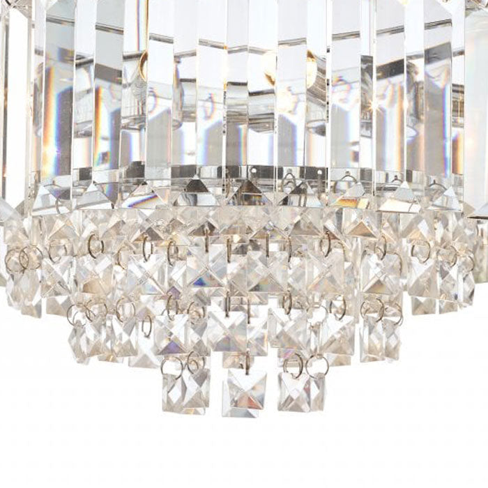 Flush 3-Light Semi & Ceili Polished Chrome Ashley Castle Laura Lighting Vienna Crystal — Barrett