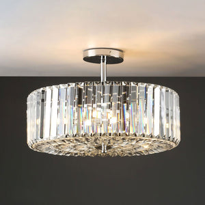Laura Ashley Fernhurst 4 Light Semi Flush Ceiling Light In Polished Chrome And Crystal Glass LA3649007-Q