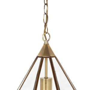 Laura Ashley Zaria Pendant in Antique Brass Glass LA3650506-Q