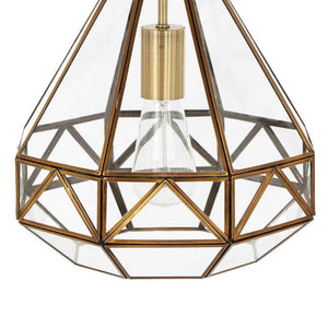 Laura Ashley Zaria Pendant in Antique Brass Glass LA3650506-Q