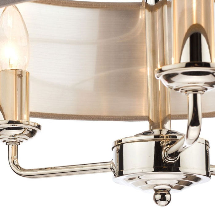 Laura Ashley Sorrento 3-Light Pendant in Polished Nickel with Charcoal Shade LA3688867-Q