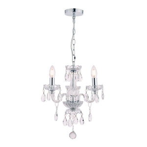 Harriet 3 Light Crystal & Polished Chrome Chandelier
