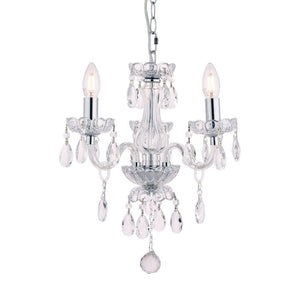 Harriet 3 Light Crystal & Polished Chrome Chandelier