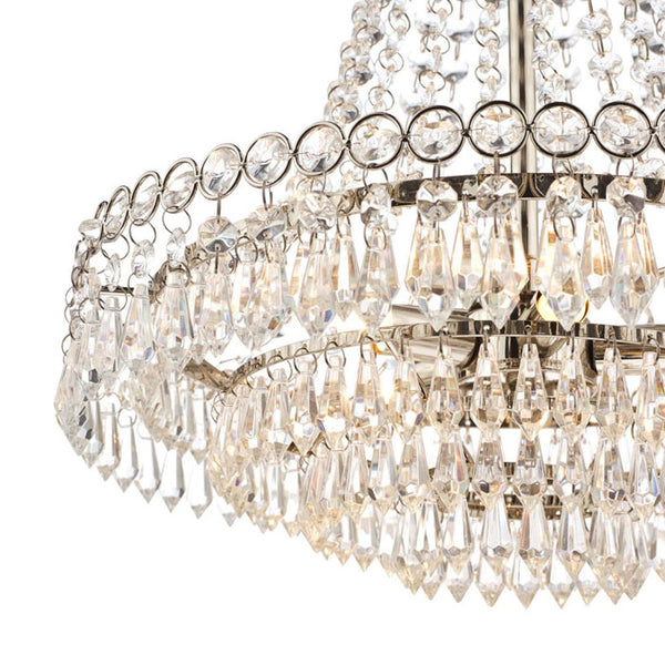 Laura Ashley Enid 5 Light Chandelier Polished Nickel & Cut Glass LA3691119-Q