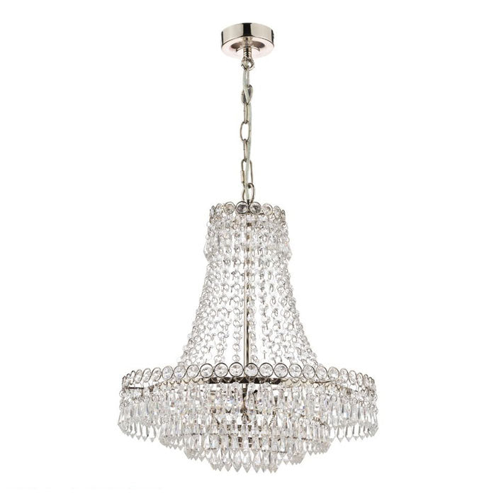 Laura Ashley Enid 5 Light Chandelier Polished Nickel & Cut Glass LA3691119-Q