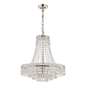 Laura Ashley Enid 5 Light Chandelier Polished Nickel & Cut Glass LA3691119-Q