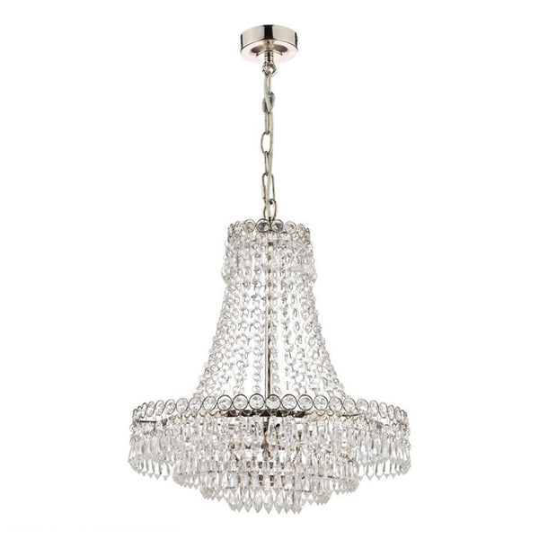 Laura Ashley Enid 5 Light Chandelier Polished Nickel & Cut Glass LA3691119-Q