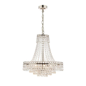 Laura Ashley Enid 5 Light Chandelier Polished Nickel & Cut Glass LA3691119-Q