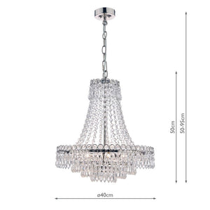 Laura Ashley Enid 5 Light Chandelier Polished Nickel & Cut Glass LA3691119-Q
