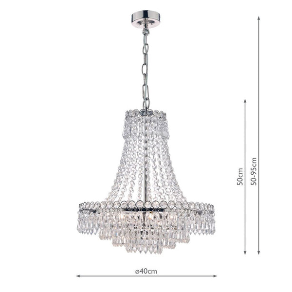 Laura Ashley Enid 5 Light Chandelier Polished Nickel & Cut Glass LA3691119-Q