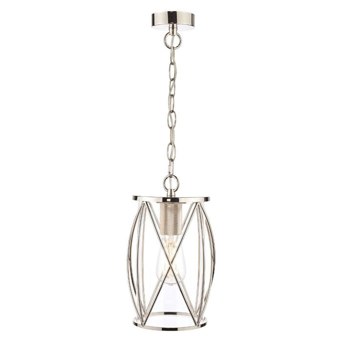Laura Ashley Beckworth Single Pendant in Polished Nickel with Glass LA3707566-Q