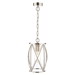 Laura Ashley Beckworth Single Pendant in Polished Nickel with Glass LA3707566-Q
