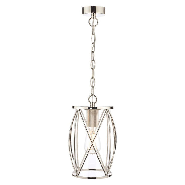 Laura Ashley Beckworth Single Pendant in Polished Nickel with Glass LA3707566-Q