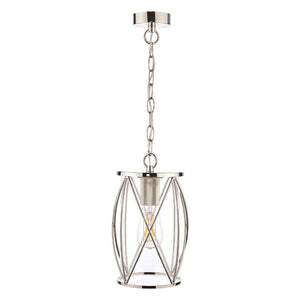 Laura Ashley Beckworth Single Pendant in Polished Nickel with Glass LA3707566-Q