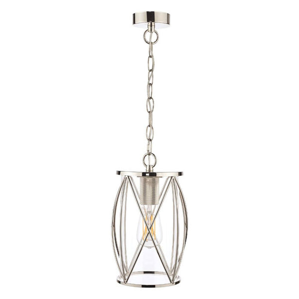 Laura Ashley Beckworth Single Pendant in Polished Nickel with Glass LA3707566-Q