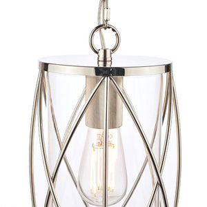 Laura Ashley Beckworth Single Pendant in Polished Nickel with Glass LA3707566-Q