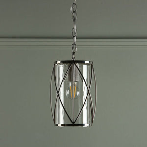 Laura Ashley Beckworth Single Pendant in Polished Nickel with Glass LA3707566-Q