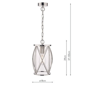 Laura Ashley Beckworth Single Pendant in Polished Nickel with Glass LA3707566-Q