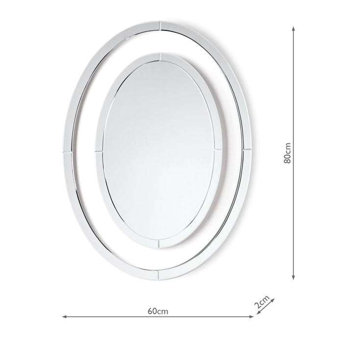 Laura Ashley Evie Oval Mirror Clear Frame 80 x 60cm LA3715727-Q