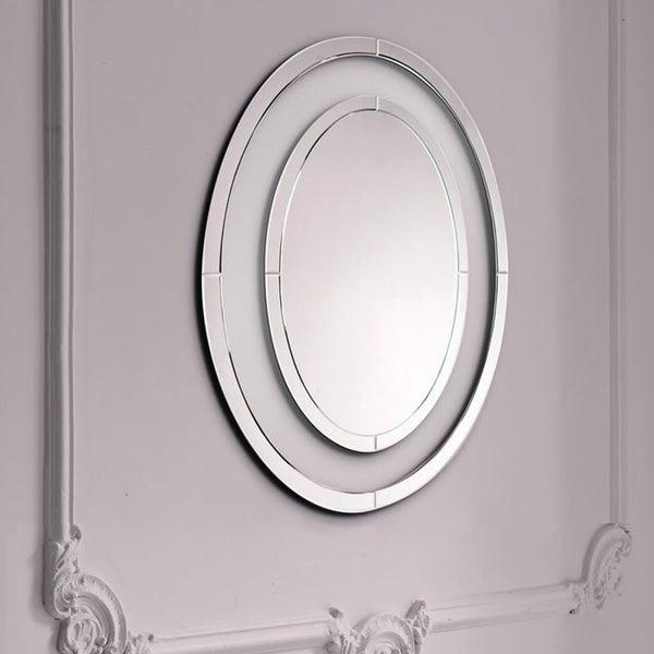 Laura Ashley Evie Oval Mirror Clear Frame 80 x 60cm LA3715727-Q
