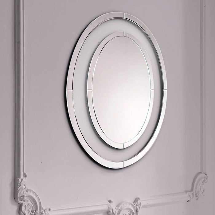 Laura Ashley Evie Oval Mirror Clear Frame 80 x 60cm LA3715727-Q