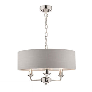 Laura Ashley Sorrento 3-Light Pendant in Polished Nickel with Silver Shade LA3718272-Q