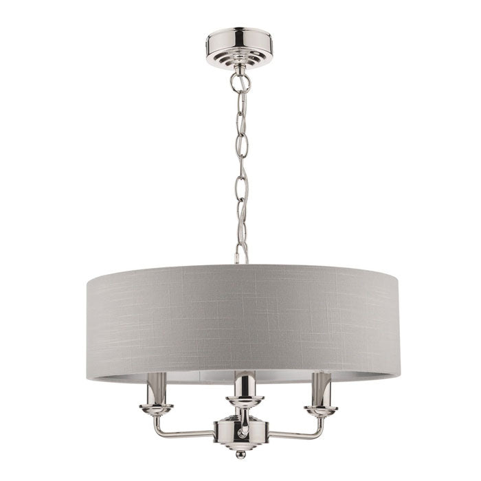 Laura Ashley Sorrento 3-Light Pendant in Polished Nickel with Silver Shade LA3718272-Q