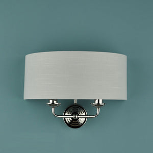 Laura Ashley Sorrento Polished Nickel 2 Light Wall Light with Silver Shade LA3727710-Q