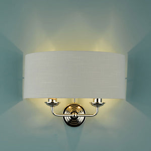 Laura Ashley Sorrento Polished Nickel 2 Light Wall Light with Silver Shade LA3727710-Q