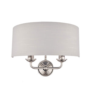 Laura Ashley Sorrento Polished Nickel 2 Light Wall Light with Silver Shade LA3727710-Q